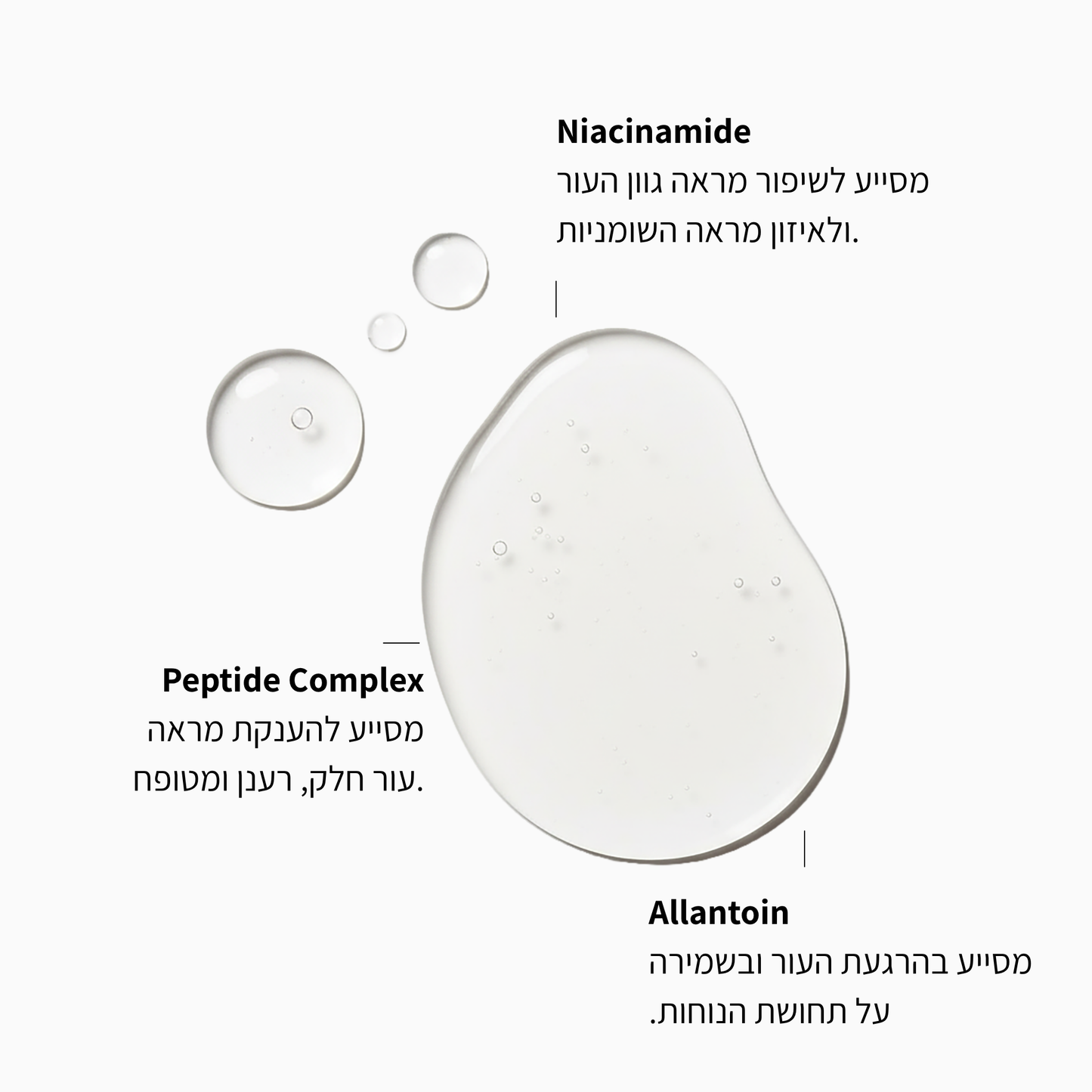 ג'ל ניקוי פנים להבהרה - ניאצינמיד ופפטידים