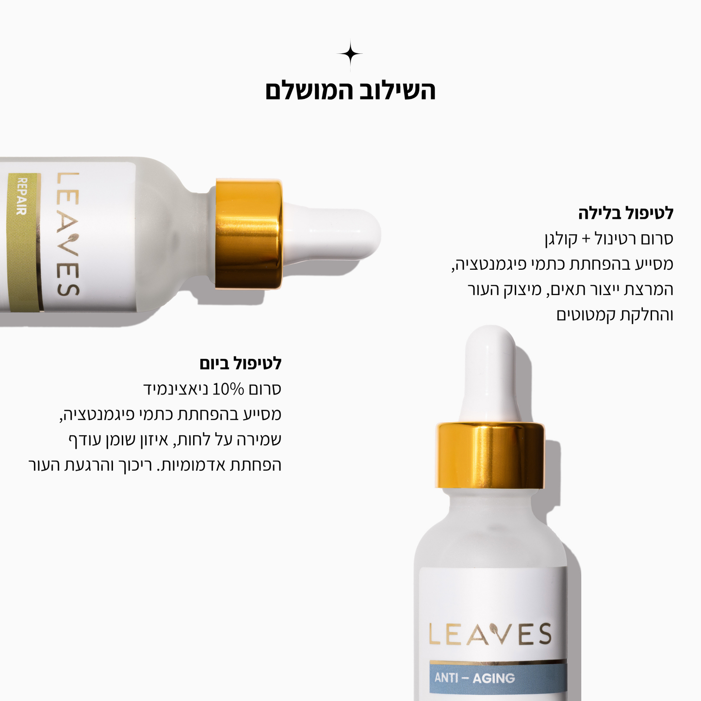 סרום Repair ניאצינמיד טהור 10% + ויטמין B5 - LEAVES