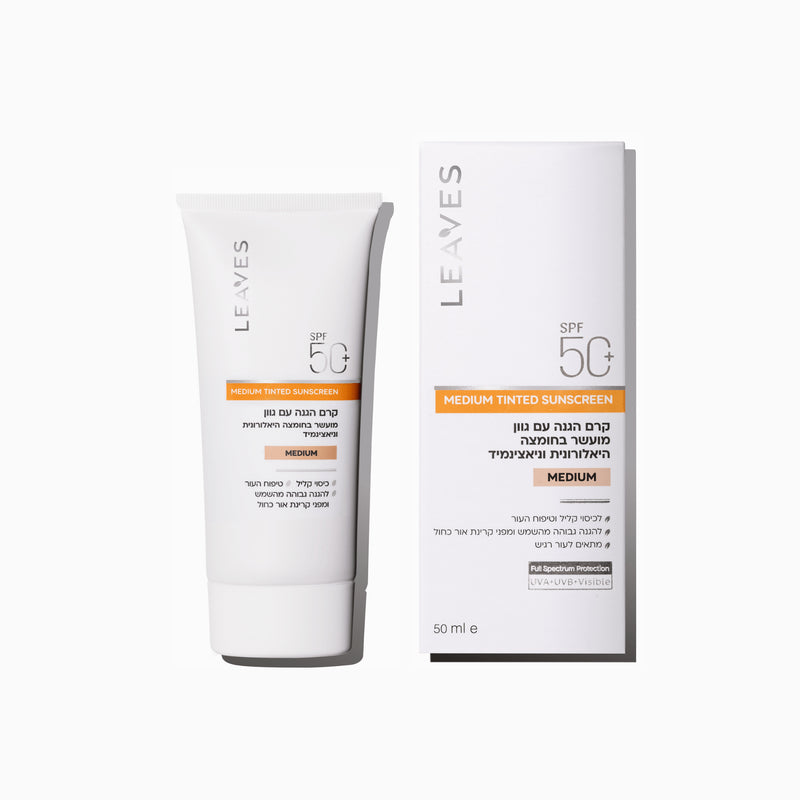 קרם הגנה SPF50+ עם גוון Medium - LEAVES