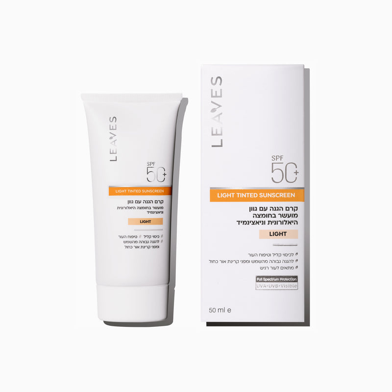קרם הגנה SPF50+ עם גוון Light - LEAVES
