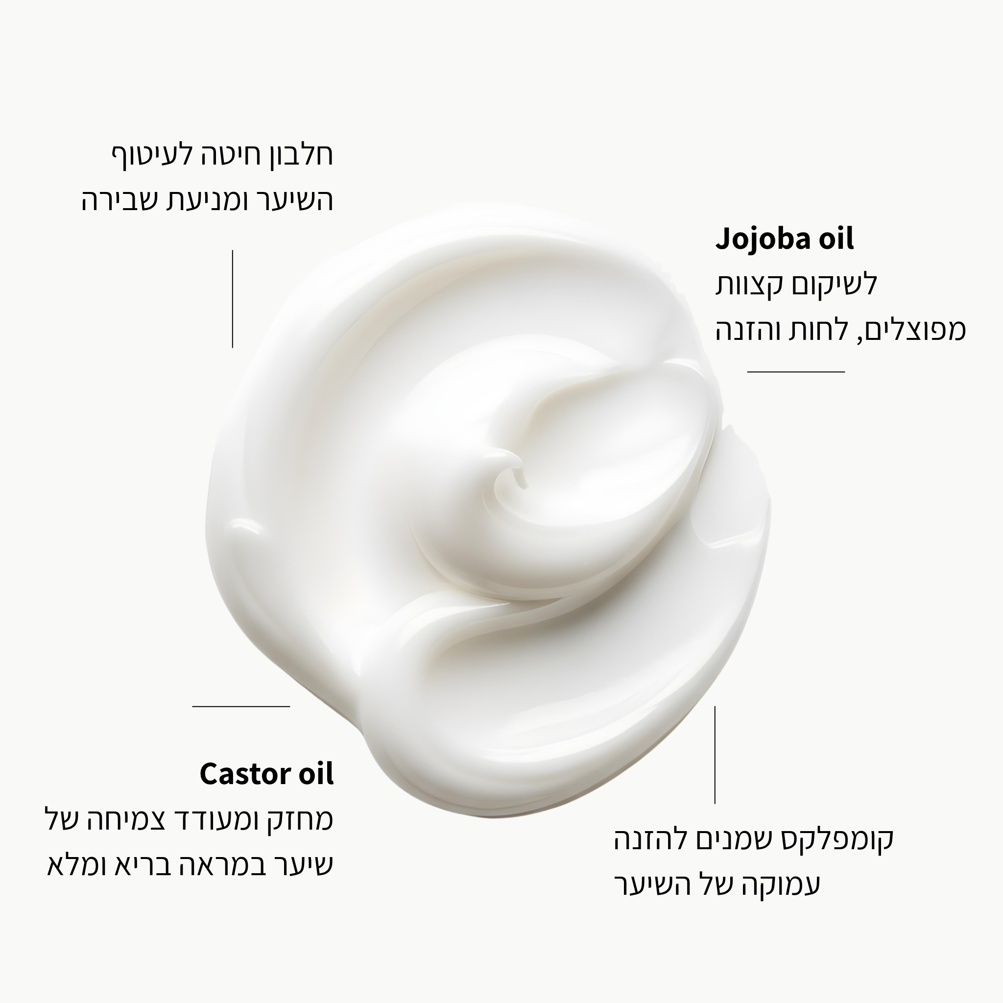 מסיכת שיער מועשרת בחוחובה ושמן קיק - LEAVES