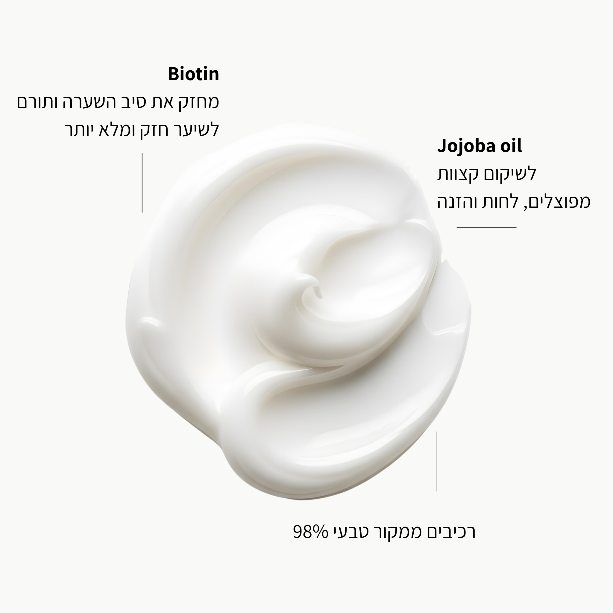 מסיכת שיער מזינה ביוטין וחומצה היאלרונית - LEAVES
